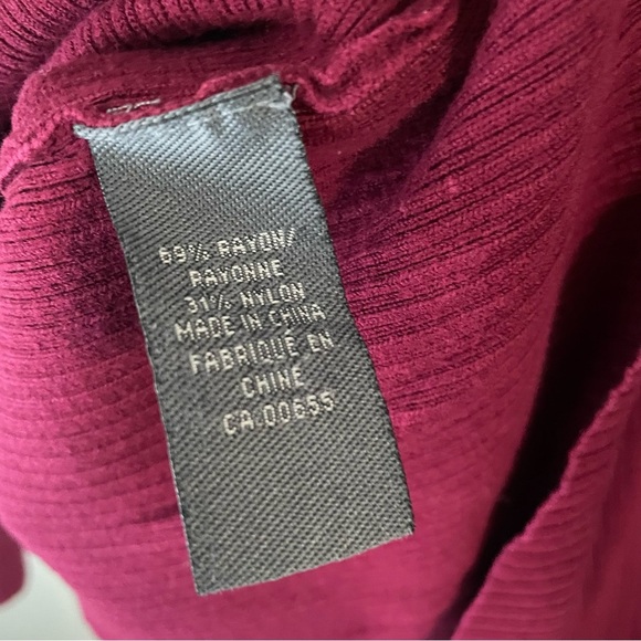 Addition Elle Ribbed Keyhole Front Knit Scoop Neck Sweater Burgundy Plus Size 4X - Picture 10 of 10